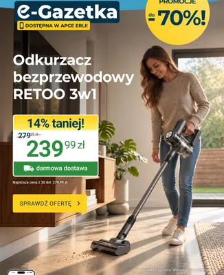 Odkurzacz bezprzewodowy Retoo 3w1 promocja w ERLI