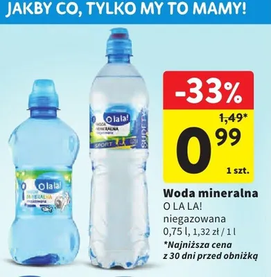 Woda mineralna niegazowana promocja w Intermarche