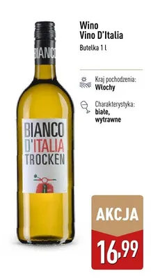 Wino Vino D'Italia białe wytrawne promocja w Aldi
