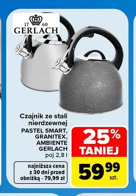 Czajnik ze stali nierdzewnej Granitex Gerlach 2,8 l promocja w Carrefour