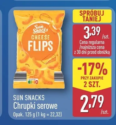 Chrupki serowe Sun Snacks promocja w Aldi
