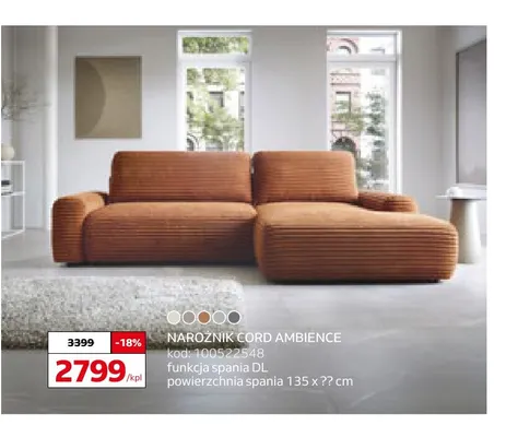 Narożnik Cord Ambience promocja w Komfort
