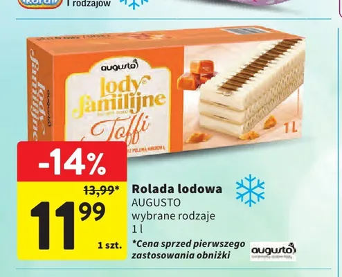 Rolada lodowa toffi Augusto promocja w Intermarche