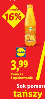 Sok pomarańczowy Solevita 100% promocja w Lidl