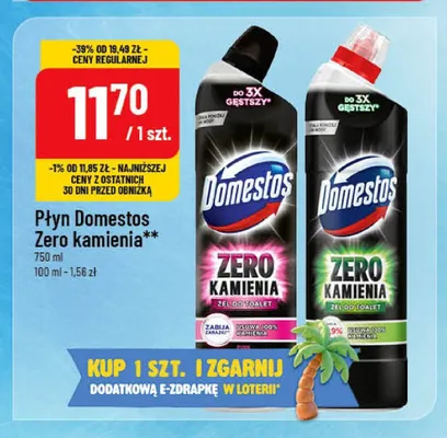 Płyn do WC Domestos Zero Kamienia Blue promocja w POLOmarket