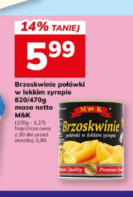 Brzoskwinie połówki w lekkim syropie M&K promocja w Hitpol