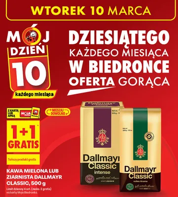 Kawa mielona lub ziarnista Classic, 500 g promocja w Biedronka