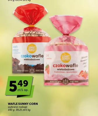 Wafle Sunny Corn czokowafle wielozbożowe promocja w Euro Sklep