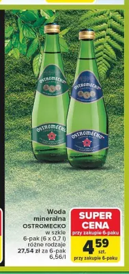Woda mineralna Ostromecko gazowana 6-pak 0,7 l promocja w Carrefour