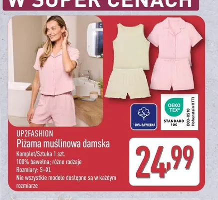 Piżama muślinowa damska UP2FASHION promocja w Aldi