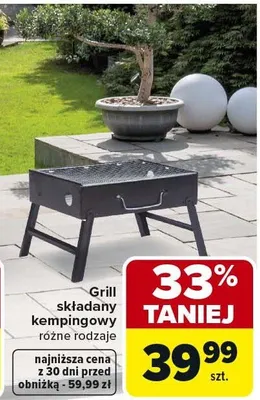Grill składany kempingowy różne rodzaje promocja w Carrefour