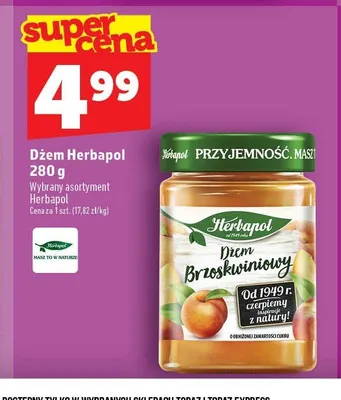 Dżem brzoskwiniowy Herbapol promocja w TOPAZ