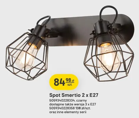 Spot Smertio 3 x E27 promocja w Castorama