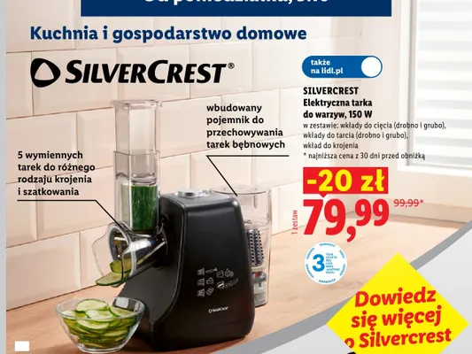 Elektryczna tarka do warzyw Silvercrest promocja w Lidl