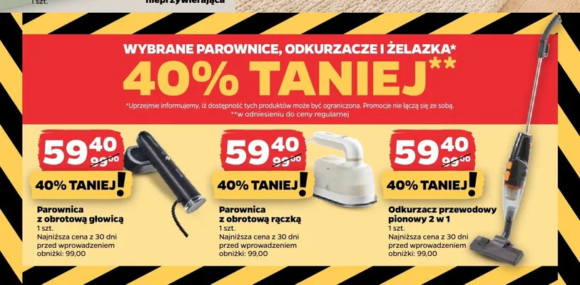 Parownice, odkurzacze i żelazka promocja w Netto