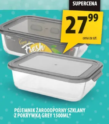 Pojemnik żaroodporny szklany z pokrywką Grey 1500ml* promocja w Arhelan