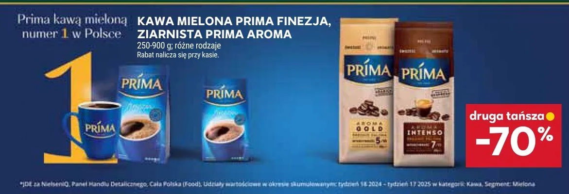 Kawa mielona Prima Finezja, Ziarnista Prima Aroma promocja w Stokrotka