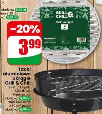 Tacki aluminiowe okrągłe Grill & Chill promocja w Dino
