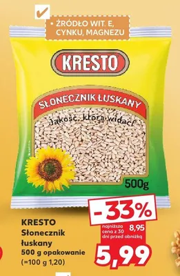 Słonecznik łuskany Kresto promocja w Kaufland