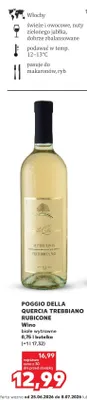 Wino białe wytrawne Poggio della Quercia Trebbiano Rubicone promocja w Kaufland