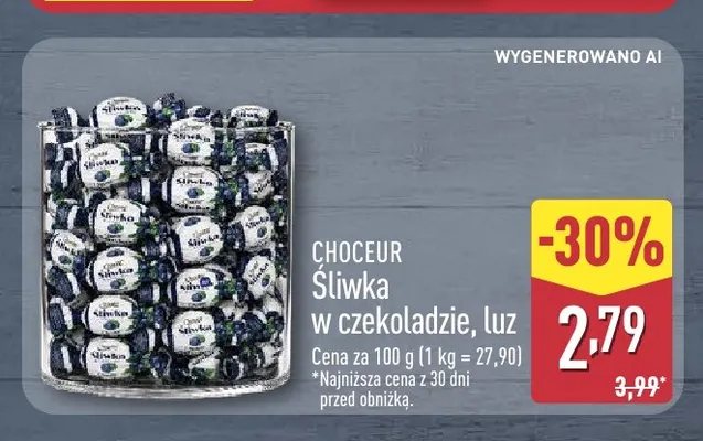 Śliwka w czekoladzie luz Choceur promocja w Aldi