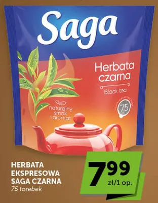 Herbata ekspresowa czarna Saga promocja w Groszek