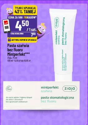 Pasta szałwia bez fluoru promocja w POLOmarket