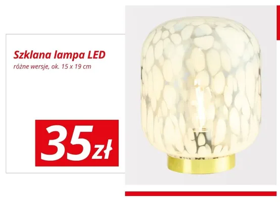 Szklana lampa LED promocja w KiK
