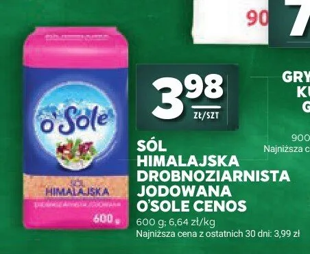 Sól himalajska drobnoziarnista jodowana o'Sole promocja w Stokrotka