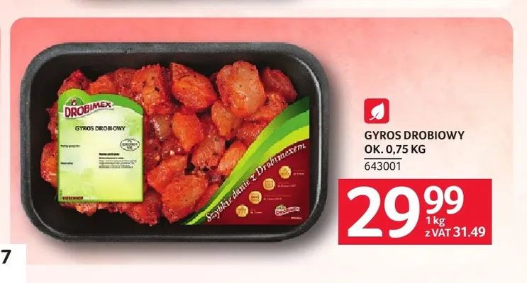 Gyros drobiowy ok. 0,75 kg Drobimex promocja w Selgros