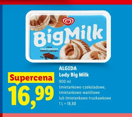 Lody Algida Big Milk śmietankowo-czekoladowe promocja w Lidl
