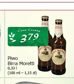 Piwo Birra Moretti promocja w CEZAR Delikatesy