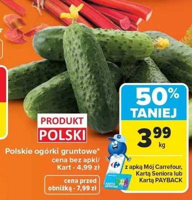 Ogórki gruntowe Polskie promocja w Carrefour