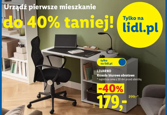 Krzesło biurowe obrotowe Livarno promocja w Lidl