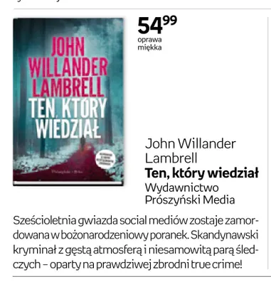 Książka John Willander Lambrell Ten, który wiedział promocja w Empik