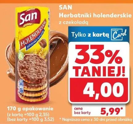 Herbatniki holenderskie z czekoladą promocja w Kaufland