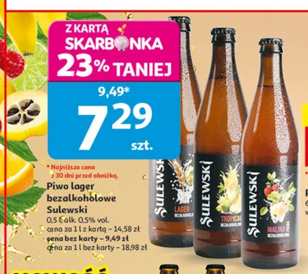 Piwo bezalkoholowe Sulewski Lager promocja w Auchan