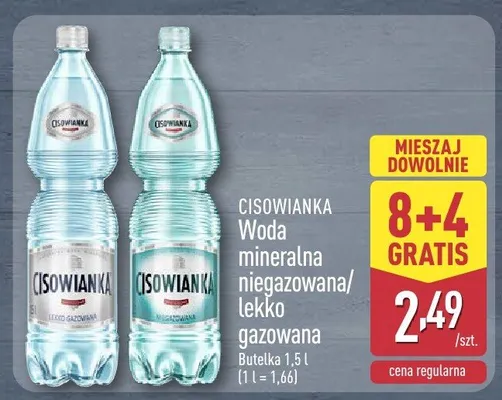 Woda mineralna niegazowana/lekko gazowana promocja w Aldi