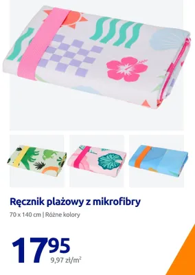 Ręcznik plażowy z mikrofibry 70x140cm promocja w Action