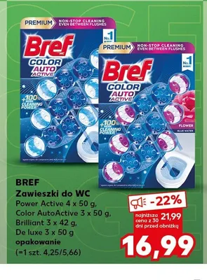Zawieszki do WC Bref Power Active 4-pak 50g promocja w Kaufland