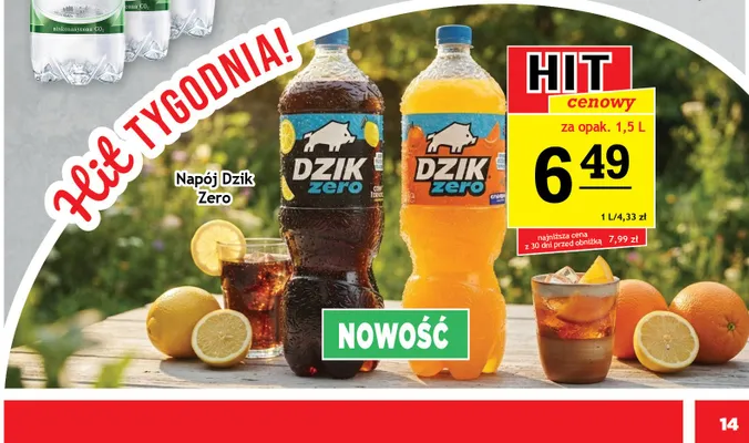 Napój Dzik Zero Orange promocja w Gram Market