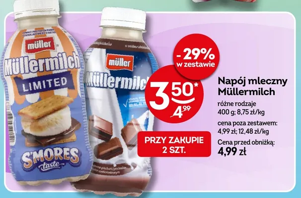 Napój mleczny Müller Müllermilch czekoladowy promocja w Żabka