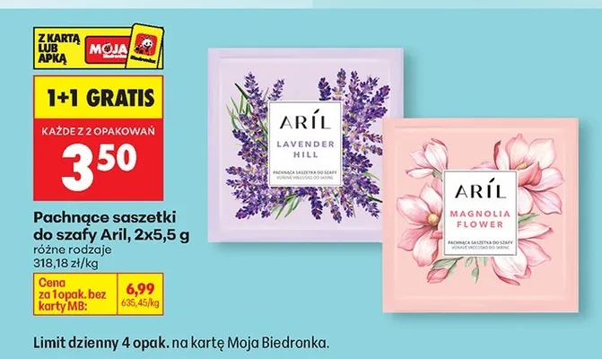 Saszetki pachnące do szafy różne rodzaje promocja w Biedronka