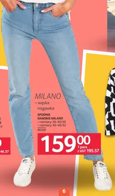 Spodnie damskie MILANO, rozmiary 36-50/30, rozmiary 40-46/32, wąska nogawka promocja w Selgros