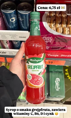 Syrop Herbapol grejpfrut z witaminami C D B6 i cynkiem promocja w Biedronka