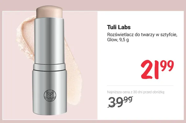 Rozświetlacz do twarzy w sztyfcie Tuli Labs Glow promocja w Rossmann