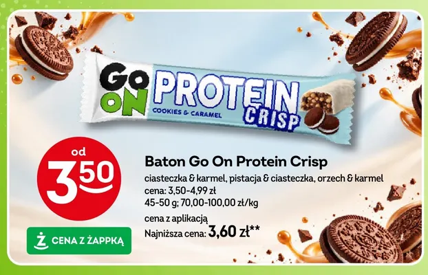 Baton Go On Protein Crisp ciasteczka & karmel promocja w Żabka