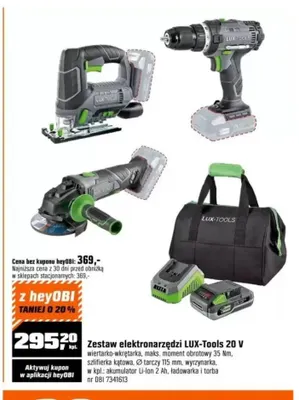 Zestaw elektronarzędzi LUX-Tools promocja w OBI