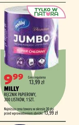 Ręcznik papierowy Milly Jumbo promocja w Drogerie Natura