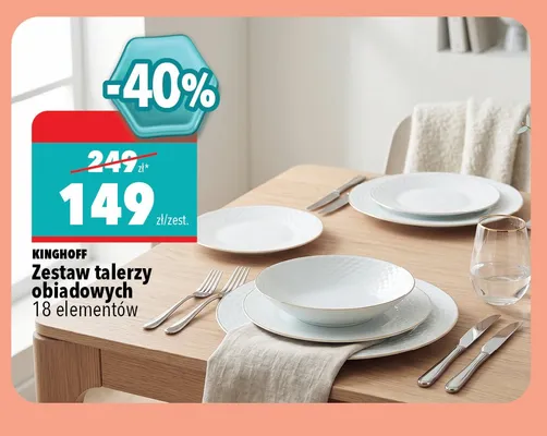 Zestaw talerzy obiadowych Kinghoff promocja w Biedronka Home